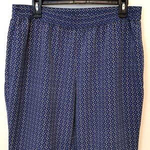 Talbots Diamond Floral Print Stretch Waist Pants with Pockets Size 12
